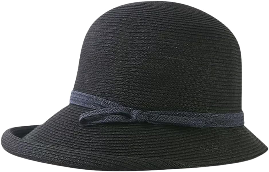 Kukuzhu Straw Bonnet Hat for Women, Wide Brim Foldable Packable Sun Bucket Hat UPF50+ Summer Beach Cap for Travel Outdoor
