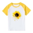 thumbnail image 2 of Feancey T-Shirts Graphiques d'Été pour Garçons, Décontractés, Imprimé Tournesol, Col Rond, Manches Courtes Raglan, T-Shirts Amples pour Enfants, Filles, Bébé, Vente d'Été, Jaune, 13 Ans, 2 of 10