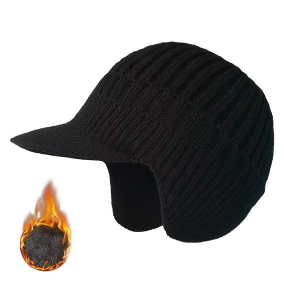 Warm Knitted Winter Ear Hat For Men Thickened Lined For Outdoor Use Cozy Winter Cap For Seniors Ear Warmer Hat Mad Hat Men Rabbit Hard Hat with Chin Strap for Adults Warm Winter Hats Mens Flannels