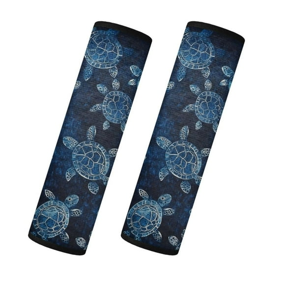 Uorisanigo Blue Turtle Car Seat Belt Cover Furry 2 Pack Soft Seat Belt Cover Comfortable Driving Shoulder Strap Pads Harness Pad for Car/Bag Protect You Neck and Shoulder