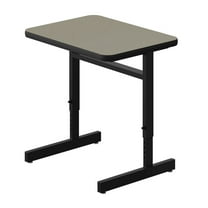 Adjustable Height High-Pressure Top Computer/Student Desks Beige Wood Laminate