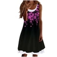 thumbnail image 2 of EGNMCR Robes d'Été Femmes Tendance 2024 Mode Femme Décontractée Sans Manches Imprimé Col Rond Faux Deux-Pièces Robe Débardeur pour Dames, 2 of 8