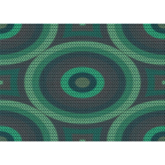 Ahgly Company Indoor Rectangle Patterned DarkSlateGray or DarkSlateGrey Green Area Rugs, 5' x 7'