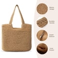 thumbnail image 3 of Bolsa de playa Trifabricy Straw para mujer de gran capacidad, 3 of 7