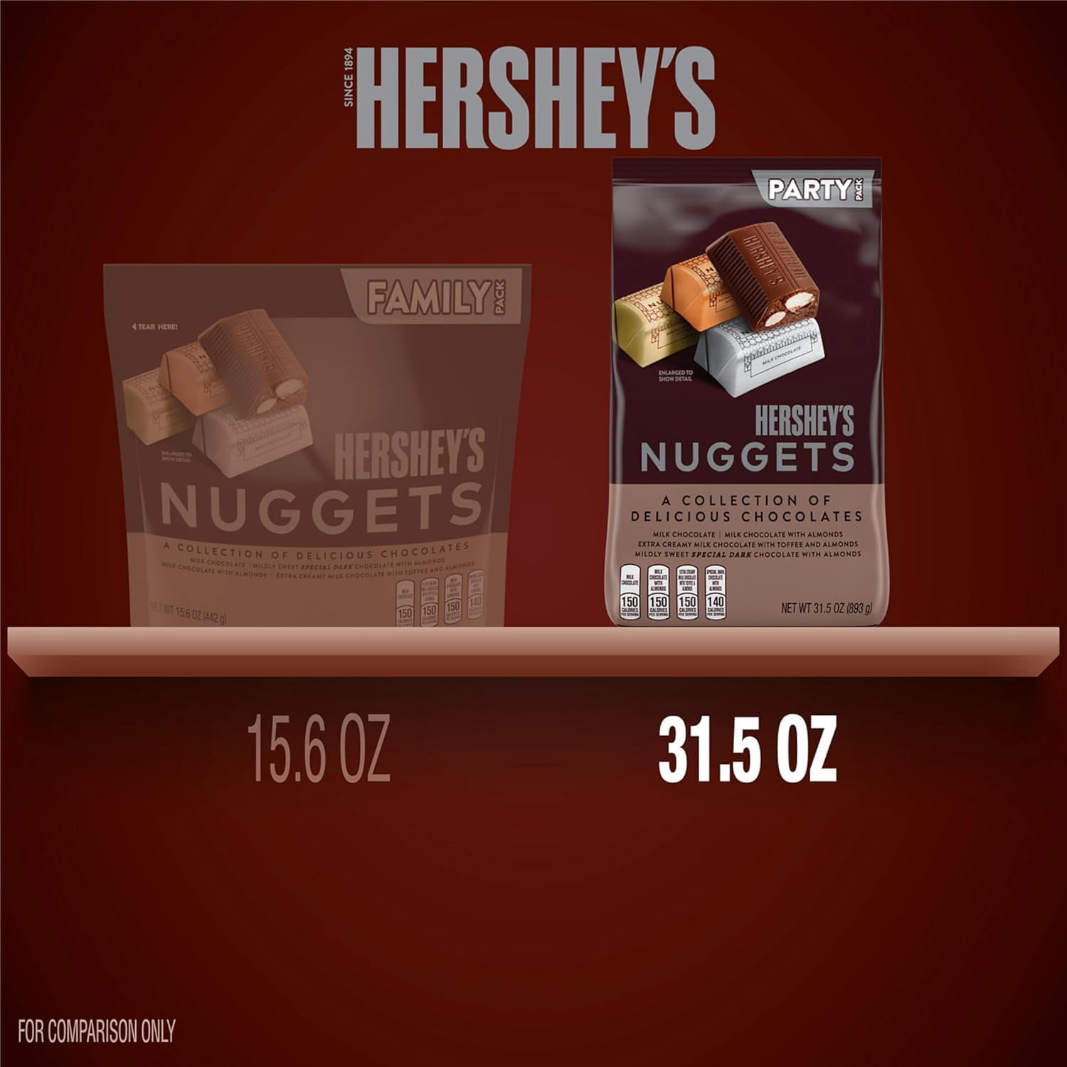HERSHEY'S NUGGETS Chocolate Halloween Candy Party Pack - 31.5 oz - 1 pk