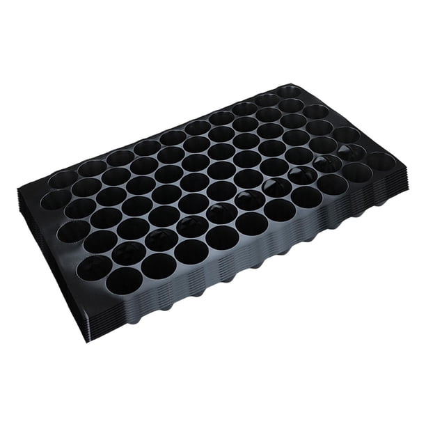 10 Bandejas para plántulas, contenedores, recipientes para el cultivo de plantas, bandejas de plantación hechas de 70 agujeros negros