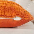 thumbnail image 5 of Home Soft Things Sculpted Stripe Faux Fur Pillow Covers, 1 piece, 20"x20", Burnt Orange, 5 of 9