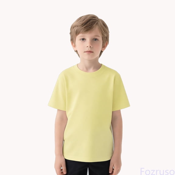 Fozruso Boys Casual Crewneck Short Sleeved T Shirt Boys Summer Basic Tee Tops