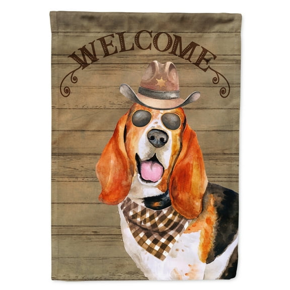Carolines Treasures CK6280GF Basset Hound Country Dog Flag Garden Size  Small multicolor