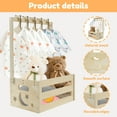 thumbnail image 4 of Xiyztok Baby Shower Crate Closet Smooth Wood Baby Shower Basket with Handle Storage Crate with 5 Hangers for New Born Baby Shower,21.45*13.39in, 4 of 9
