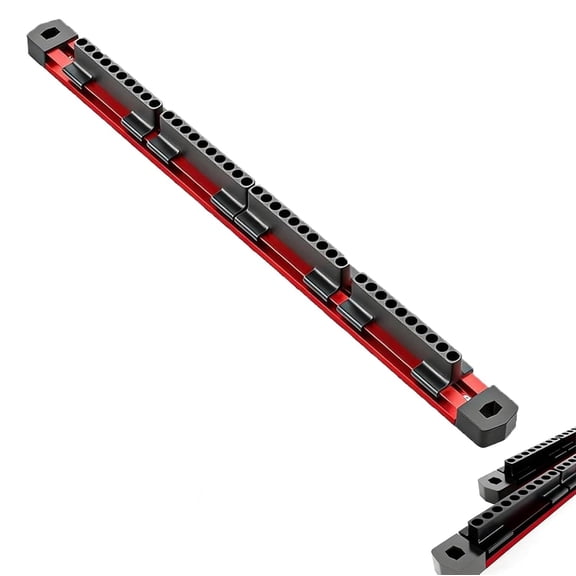 Pro-Series Aluminum Magnetic Hex Bit Organizer – 40-Slot 1/4" Drive Sliding Rail Holder, Heavy Duty & Fast Access (1PCS)