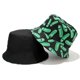 thumbnail image 3 of Sombrero de pescador reversible unisex con estampado de doble cara, negro Feliz Sencillez, 3 of 3