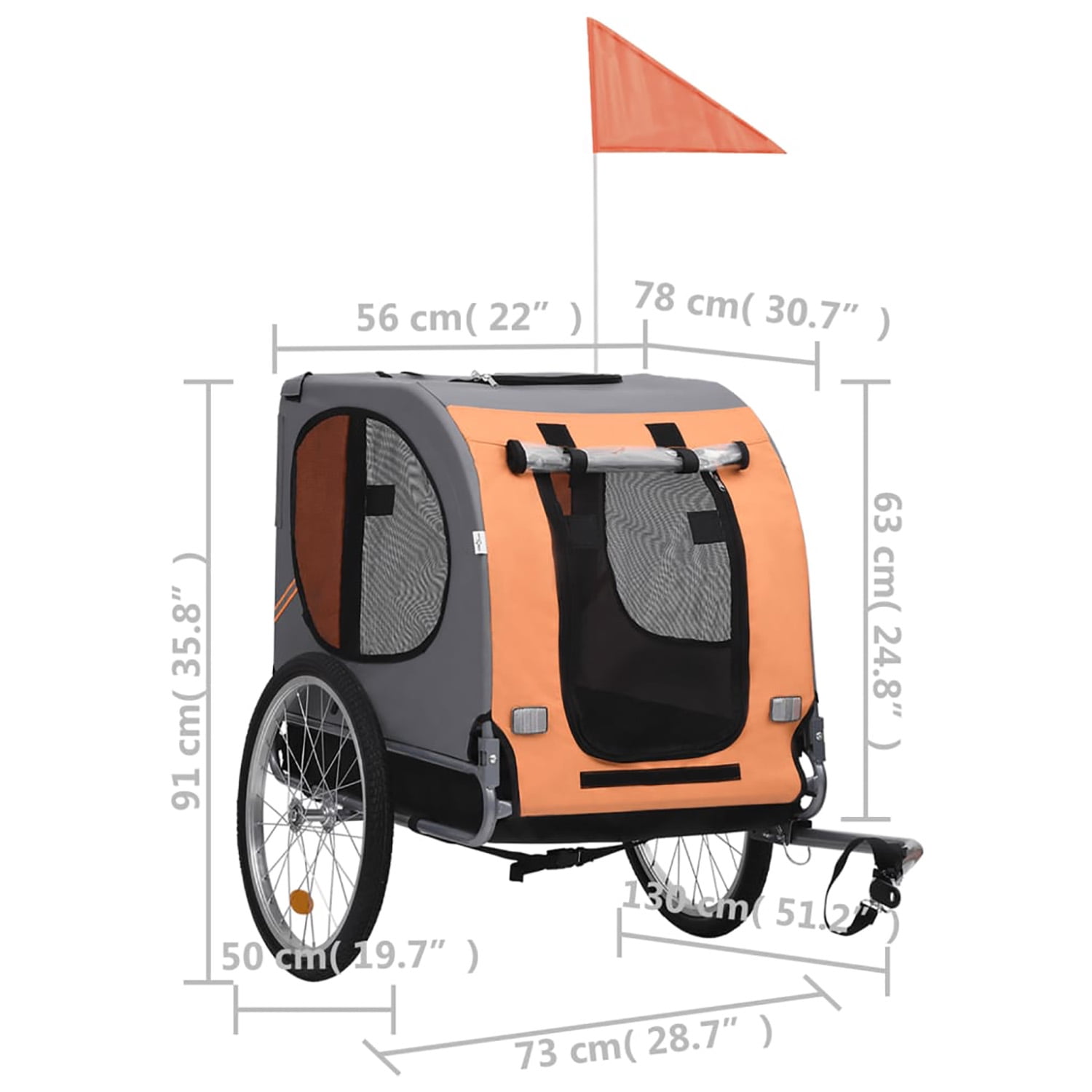 Pefilos 53" Dog Bike Trailer, Jogger Folding Pet Carrier, Pet Stroller Bicycle Carrier w/Hitch, Suspension, Visibility Flag and Reflectors, Red Pefilos 53" Dog Bike Trailer, Jogger Folding Pet Carrier, Pet Stroller Bicycle Carrier w/Hitch, Suspension, Visibility Flag and Reflectors, Red