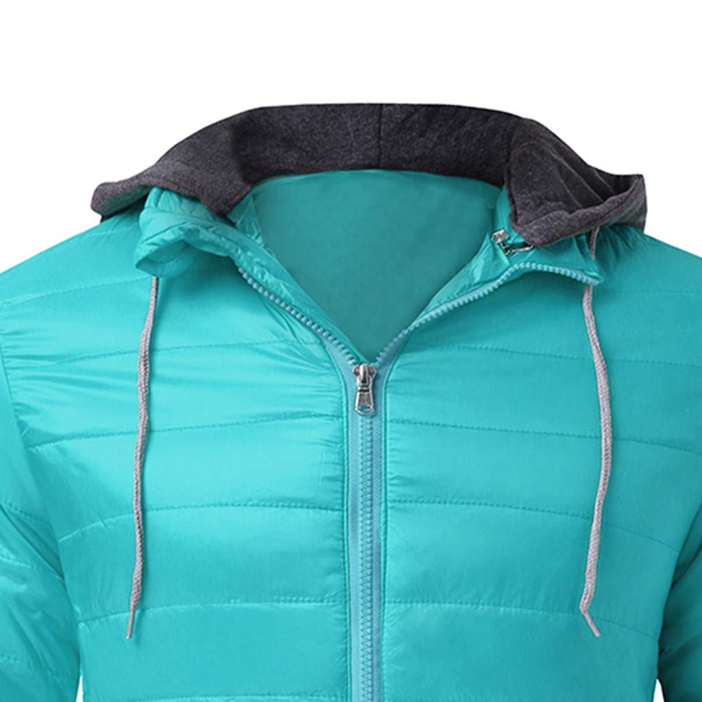 Hooded Down Thermal Jacket with Detachable Hat, Winter Warm Hoodie Outwear Light Quality Packable Zipper Top Coat - image 3 of 6