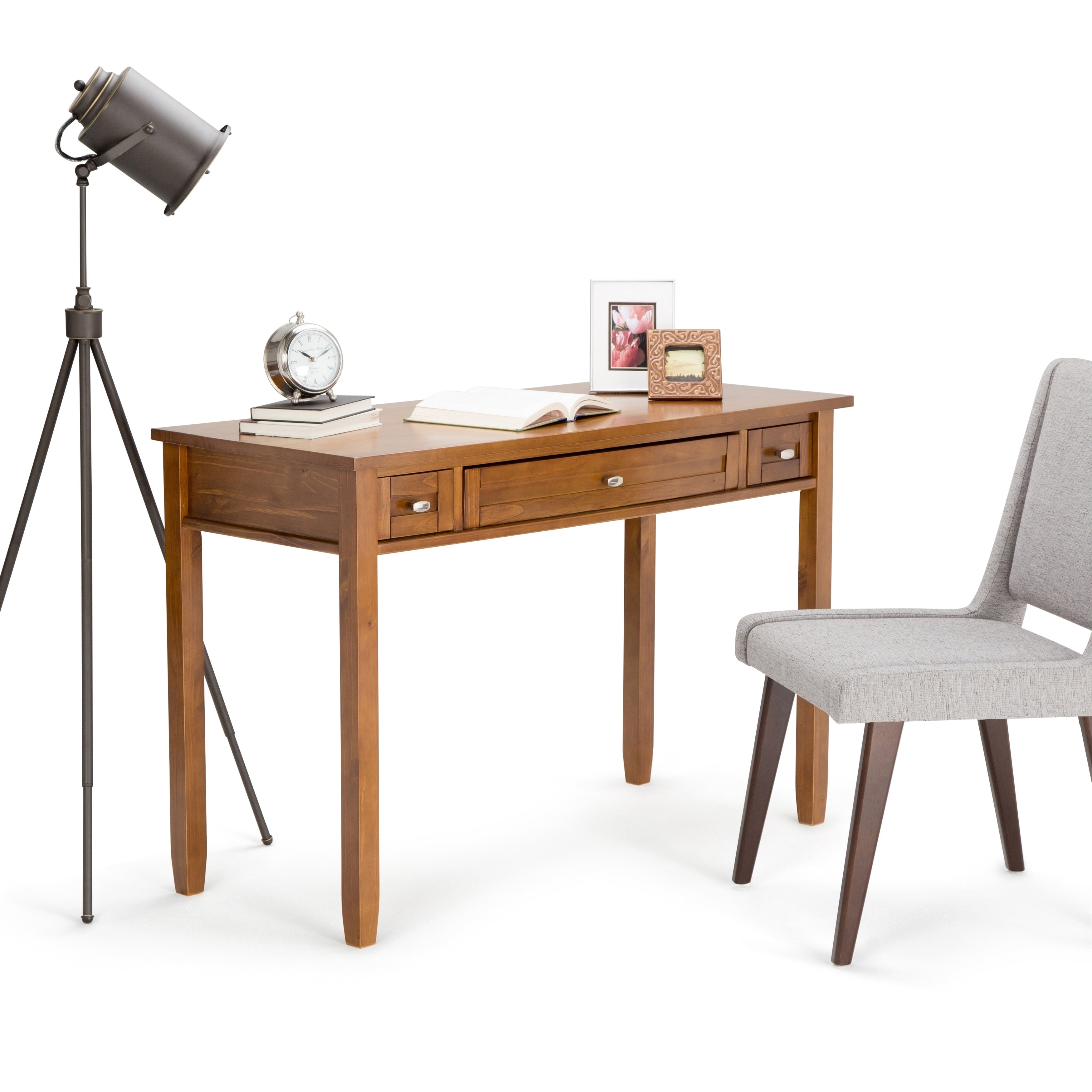 WyndenHall Norfolk Solid Wood Rustic 48 inch Wide Writing Office Desk