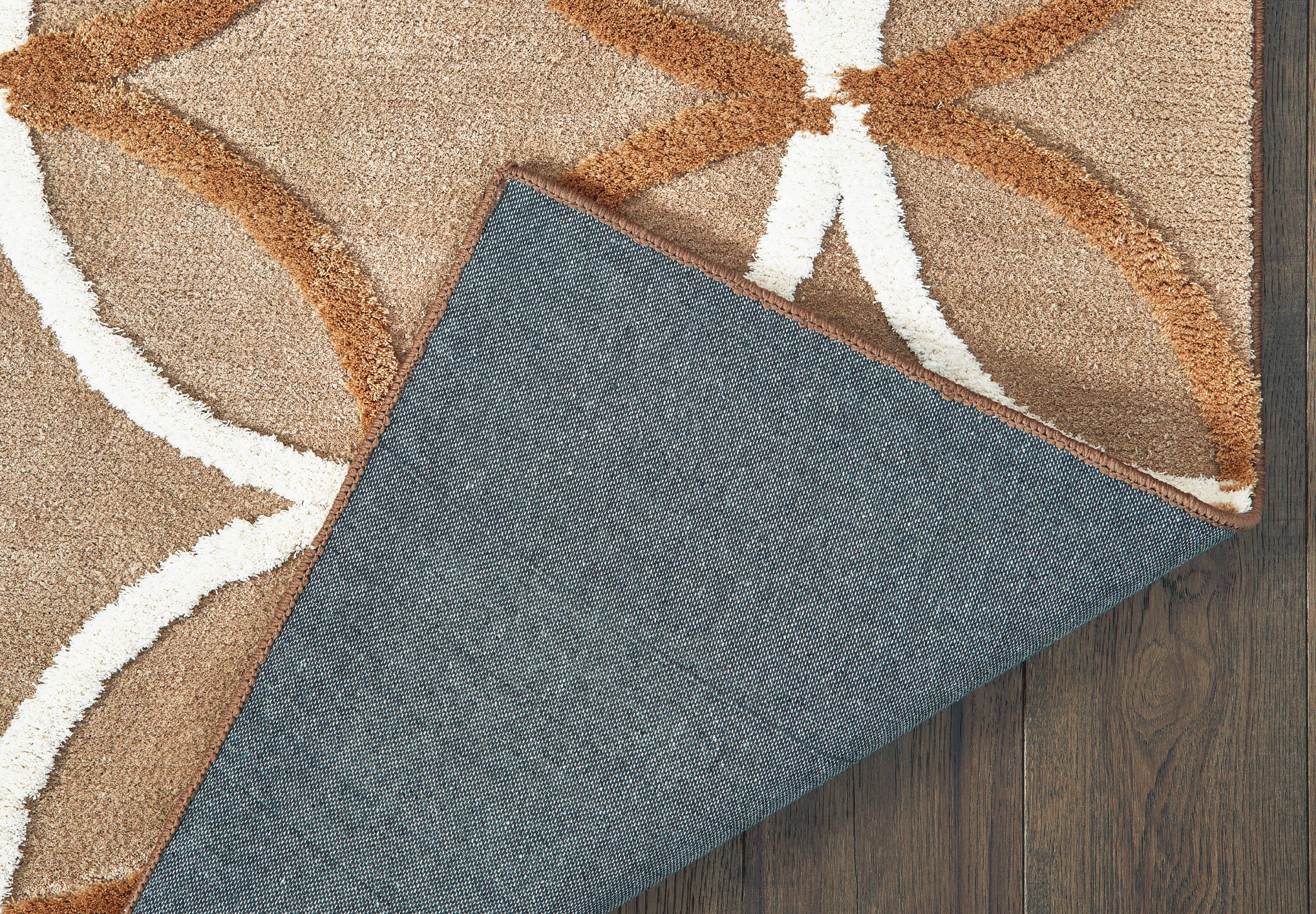 United Weavers Telegonus Oracle Geometric Beige Woven Microfiber Area Rug