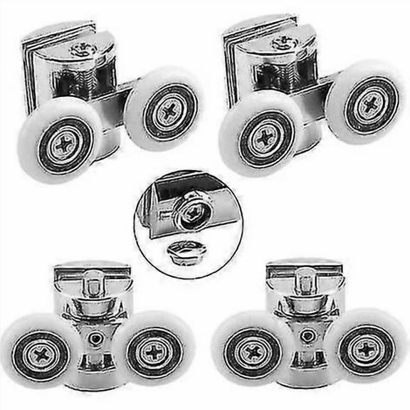 Pack Glass Shower Door S, 23mm Diameter Solid Zinc Alloy Double Pulleys For Shower Enclosure, Shower Room, Spare Parts-dwdz