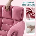 thumbnail image 6 of Romorgniz Adjustable Office Chair with Wheels, Soft-Touch Upholstered Desk Chair with Side Pockets, Ergonomic Vanity Chair for Bedroom, Home Office, Pink, 6 of 10
