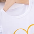 thumbnail image 4 of Eltusu Girls Summer Outfit Sets, Flutter Sleeve Comfy Cotton T-Shirts with Shorts Sets Yellow Size 5 T, 4 of 8