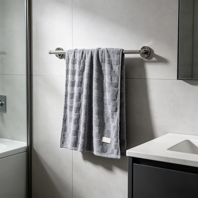Large-Grids Corals Fleece Towel And Extra-Large Extra-Thick Face Towel For Men And Women And Bathroom And Washroom Towel