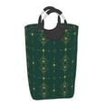 thumbnail image 1 of Waterproof Collapsible Laundry Hamper, Green Vintage Pattern Aluminum Handle Laundry Bag Storage Basket, 50L, 1 of 6