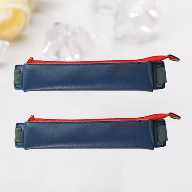 unbranded 2Ud Bolso Para Bolígrafos De Cuero Azul Oscuro Para Oficina Y Escuela Con Sencillo Y Protección Segura