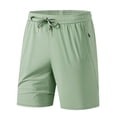 thumbnail image 2 of Nmnitkp Mens Shorts Quick Dry Athletic Shorts Elastic Waist Drawstring With Zipper Pockets Breathable Summer Workout Casual Shorts Green,XL, 2 of 5