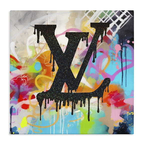 Stupell Industries Contemporary Fashion Logo on Graffiti Canvas Art, 30 x 30, by Ziwei Li