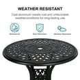 thumbnail image 2 of 30.3 Inch Round Patio Table Cast Aluminum Patio Table,Metal Patio Dining Table with Umbrella Hole,All Weather Outdoor Bistro Dining Table for Backyard, Garden, Balcony, Black, 2 of 7