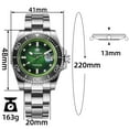 thumbnail image 5 of ADDIESDIVE Men's Watch Dive Watch with Ceramic Bezel, 316L Stainless Steel, Japanese Quartz Movement, 200M Water Resistant, Blue Luminous, Green, 5 of 9