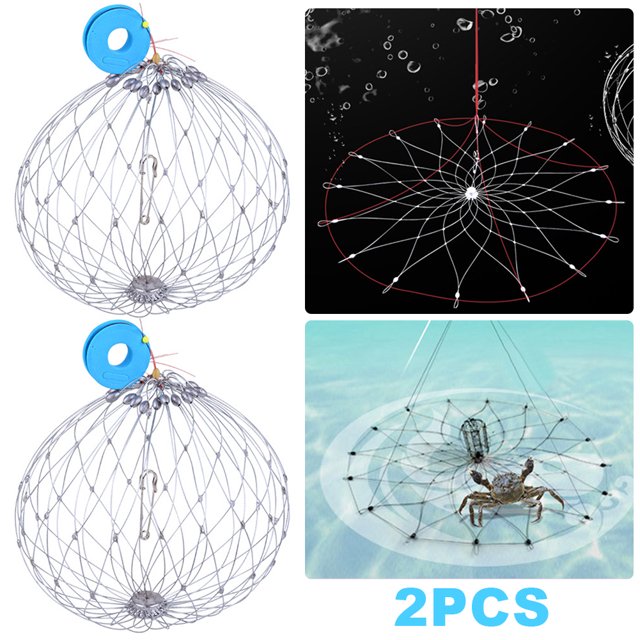 Cestas para Peces Alambre Acero Trampas para Pesca Cangrejos Salada Mar Ygjytge 20 Cables 2 Uds