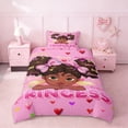 thumbnail image 2 of Erosebridal Cute Princess Girl Twin Bedding,Cartoon Black Girly Colorful Loves Print Duvet Cover Set For Kids,Reversible Pink,2pcs(No Comforter), 2 of 6