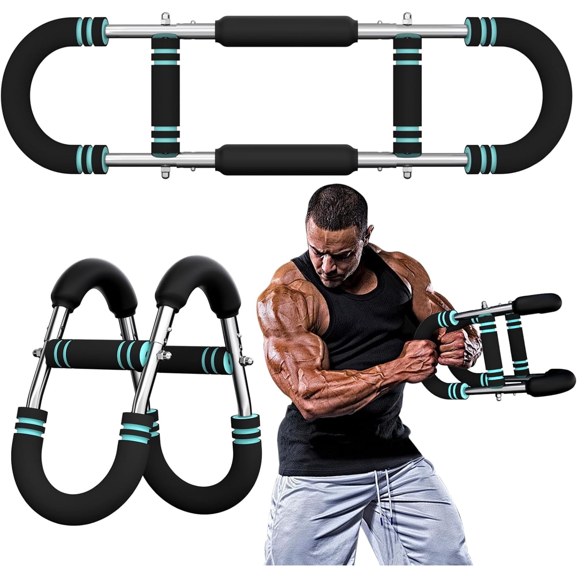 Twister Arm Trainer, 66‑110lb Adjustable Chest Workout Equipment, Detachable Spring Resistance Chest Trainer for Men Women, Portable Home Fitness Gear for Upper Body Muscle Strength Training