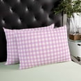 thumbnail image 4 of Pink Grid Throw Pillow Cover 20 x 26 Inch Decorative Pillow Cover Checkered Plaid Gingham Lattice Trellis Print Lumbar Pillowcase Seasonal Rectangle Cushion Case for Couch Sofa Bed Living Room, 4 of 7