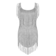 thumbnail image 4 of Bigersell Women's Sundresses Women's Sleeveless Softs Tassels Retro Dress Cocktail Dresses for Female Wedding Guest Women A-Line Dresses, Style 25884, Silver XL, 4 of 6