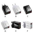 thumbnail image 4 of Cargador de teléfono USB 3 puertos Cargador LED Adaptador de carga de carga rápida portátil, blanco, enchufe de EE. UU. Inevent EL001125-04B, 4 of 7