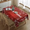thumbnail image 2 of Merry Christmas Tablecloth Waterproof Spillproof Tablecolths Table Covers Farmhouse Xmas Covered Snow Tablecloth for Christmas Birthday Wedding Graduation Rectangle,60x84inches, 2 of 5
