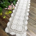 thumbnail image 2 of LEEYNEER Chemin de Table en Dentelle Crochetée Fait Main Coton Blanc Rectangle Table Basse Décoration de Commode, 2 of 6