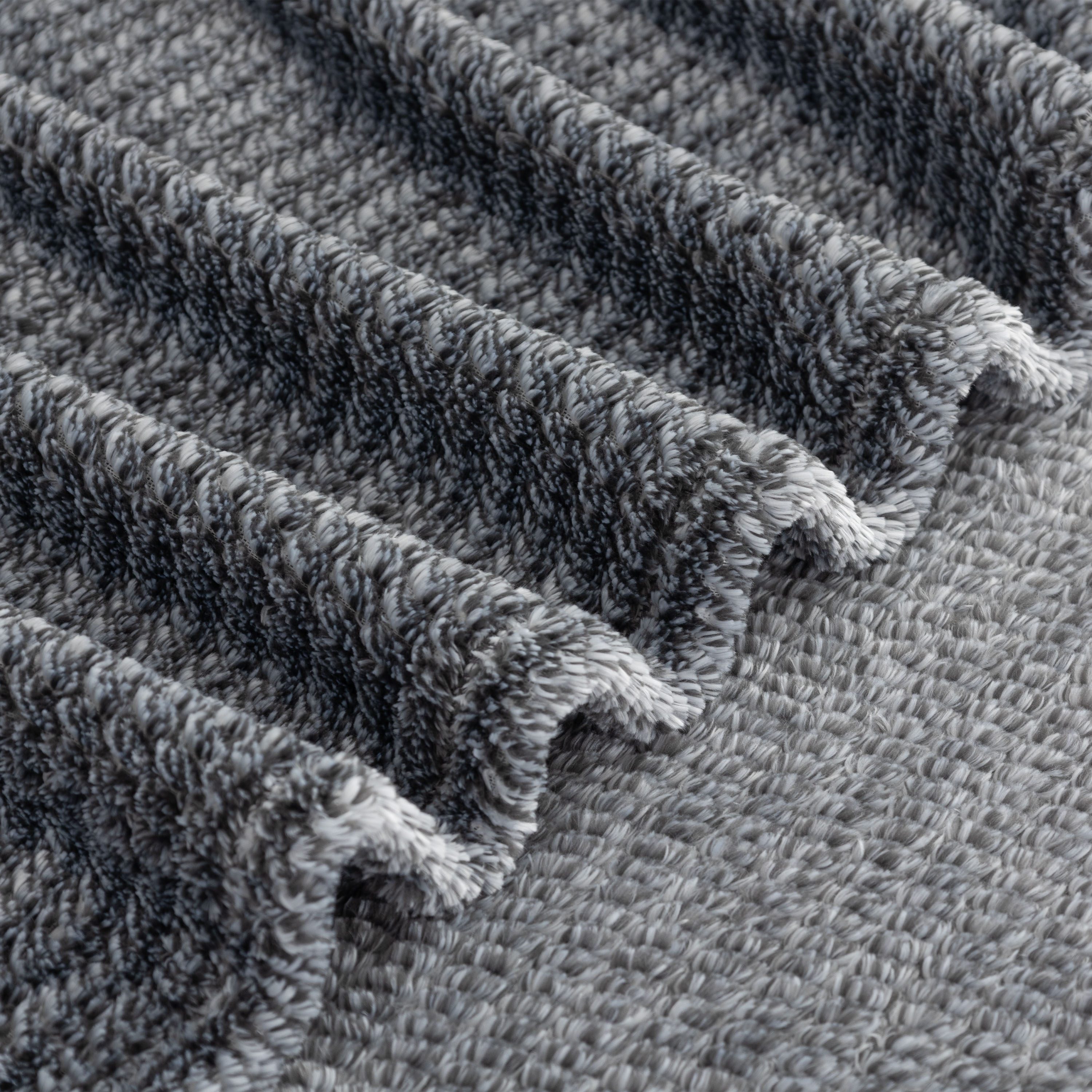 EcoThread Soft Plush Textured Heathered Throw Blanket, 50" x 70", Grey photo 5