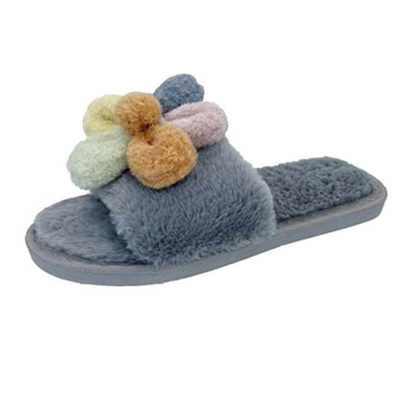 

Womens Fuzzy Slippers Plush Sandals Cozy Furry Slides Soft Warm House Shoes Flower Open Toe Slide Sandals Comfortable Flats Flip-Flops Sandal Casual Platforms Wedge Sandals Heeled Sandals A18
