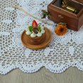 thumbnail image 3 of czcpp-Handmade Crochet Cotton Lace Table Placemats Sofa Doilies, Square, White, 27 inch, 3 of 4