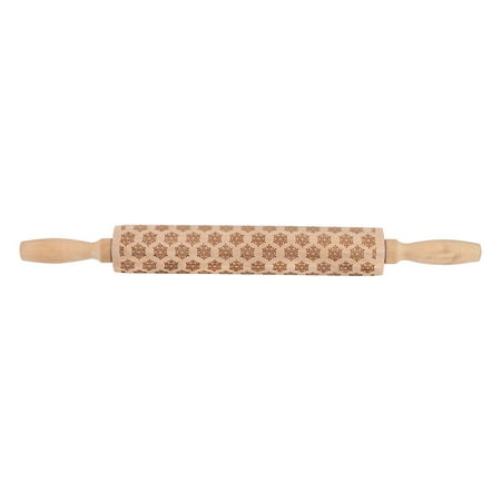 

Wooden Engraved Embossed Christmas Tree Elk Snowflake Rolling Pin Stick Dough Roller Kitchen Tool