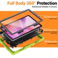thumbnail image 5 of Case for Lenovo Tab 10.1 inch 2025 Release (TB-311FU/TB-311XU), 360 Rotating Stand Handle Pencil Holder Shoulder Strap Heavy Duty Shockproof Cover, Lime, 5 of 7