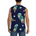 thumbnail image 4 of Honeii Astronaut Dinosaur and Space Print Men's Sleeveless Muscle Shirts, Breathable & Quick-Dry Gym Shirt, Athletic Tank Top for Running, Fitness, and Outdoor Activities-Small, 4 of 7