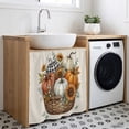 thumbnail image 3 of Fall Cabinet Curtains for Kitchen 35"W x 35"L, Farmhouse Autumn Harvest Pumpkin Sunflower Basket Linen Laundry Sink Cabinets Magic Tape Short Curtain Privacy Panel for Bathroom Vanity Cabinets, 3 of 9