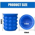 thumbnail image 3 of Bandejas de hielo para moldes de cubitos de hielo, cubo de hielo de silicona grande, fabricante de cubitos de hielo (2 en 1), redondo, portátil (azul oscuro) MFZFUKR PTL124, 3 of 7