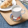 thumbnail image 5 of Christmas Snowman Coasters Absorbent Moisture Non-Slip Drink Coaster Ceramic Stone with Cork Base Desktop Protection, 2PCS, 5 of 6