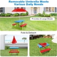 thumbnail image 6 of RONG-3 Picnic Table, Outdoor Kids Table and Bench Set w/Removable Umbrella, Plastic Children Patio Furniture, Toddler Picnic Tables for Backyard, Garden, Nursery, Gift for Boys Girls (Red), 6 of 8