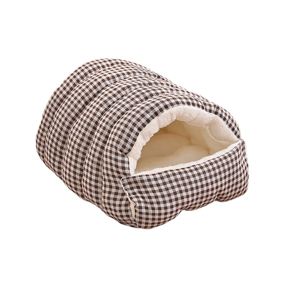 Removable and Washable Winter Closed-Off Cat Bed, Warm Foldable Secure Pet Nest for Indoor Cats & Small Dogs, Comfor Plush Snuggle Hut for Kitty, Puppy, Pets