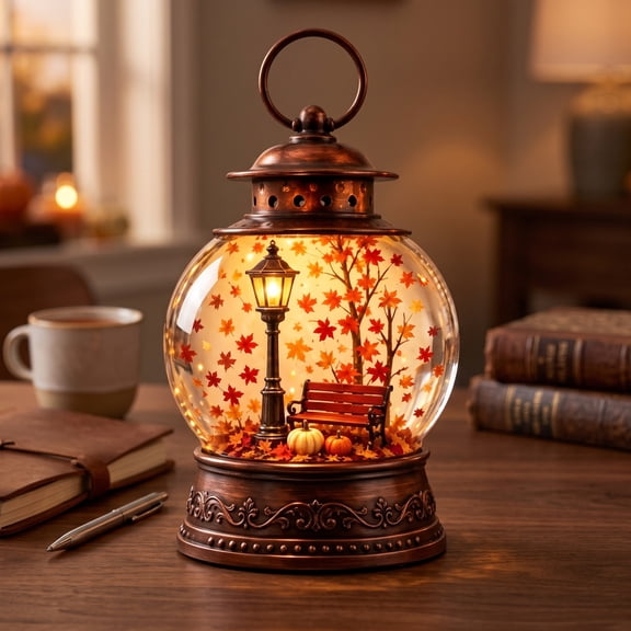 BiFandian Christmas Decor Light Up Lantern Ornaments, Festive Tabletop Accent for Holiday Display, Christmas Decorations Indoor Outdoor for Shelf, Mantel, Desk, Window